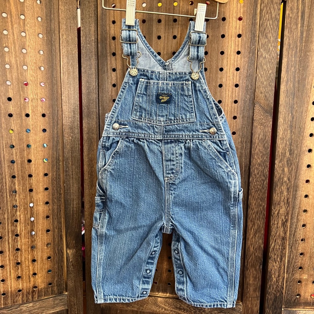 Oshkosh B'Gosh Blue Jean Overalls Size 12 Months VTG 90s Y2k